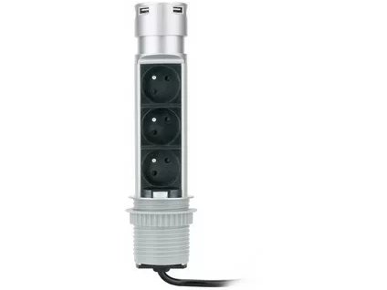 OTIO POP UP 60 3x zásuvka 230V/16A + 2x USB nabíjačka