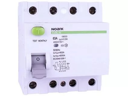 Prúdový chránič, Icn=6kA, 4-pól, In=63A, IΔn=30mA, typ AC