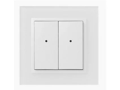 RF vysielač: Nástenný ovladač/vysielač, 2 tlačítka, komplet biely RFWB-40/G