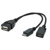 GEMBIRD Kábel USB 2.0 A samica/micro USB 2.0 A samec/B samica, 0.15m