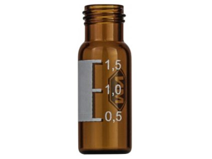 Závitové vialky N9, 1.5 mL, hnedé, 11.6 x 32 mm, so štítkom grad., 100ks, 702284