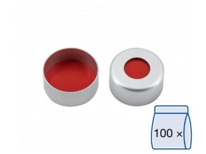 Krimpovací uzáver N11, silver, center hole, PTFE red/Silicone white/PTFE red, 1.0 mm, 100ks, 702995