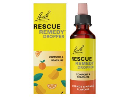 Rescue UK 20ml Orange Mango Day Dropper Carton Dropper Front of pack FillMaxWzYwMCw0MjBd