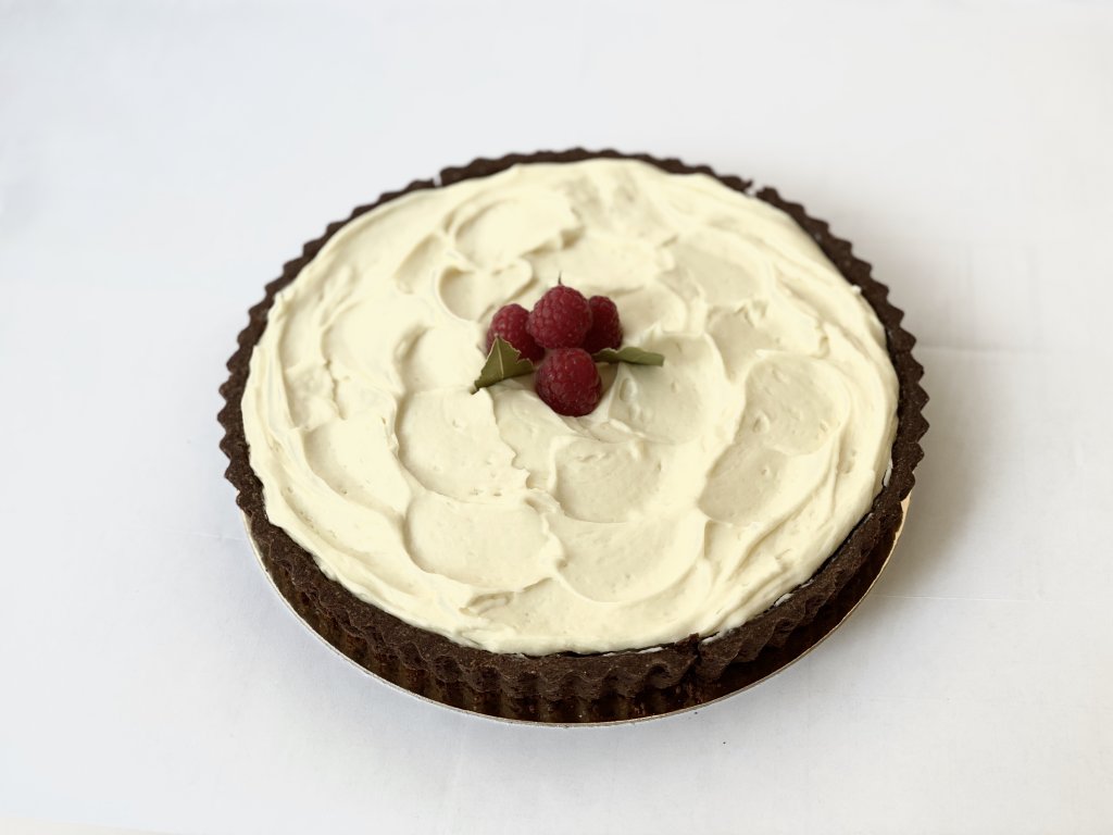 Malinový koláč s bílou čokoládou Mini