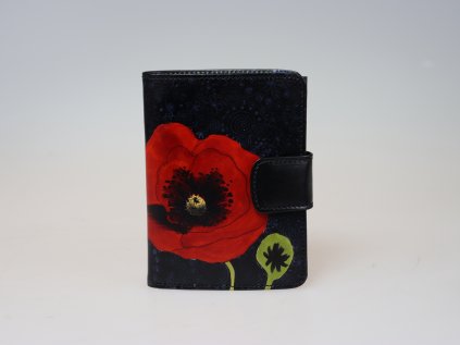 73070.00.102 60 Red Poppy in front of Black Tapestry