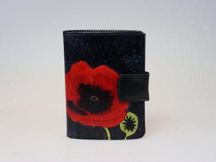 73070.02.102 60 Red Poppy in front of Black Tapestry