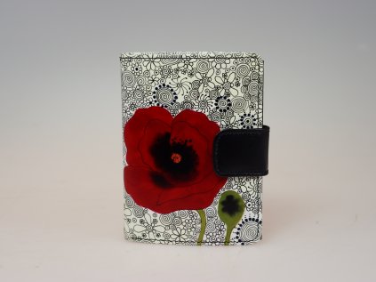73070.300.102 60 Red Poppy in font of White Tapestry