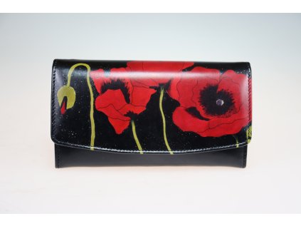 73070.00.110 60 Red Poppy in Front of Black Tapestry