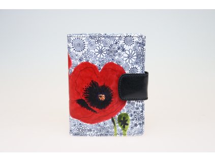 73070.303.102 60 Red Poppy in front of White Tapestry