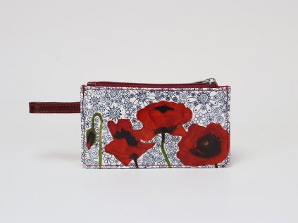 73069.00.5000 14 Red Poppy in front of White Tapestry