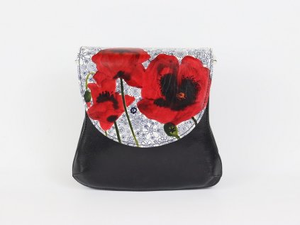 73069.00.320 60 Red Poppy in front of White Tapestry