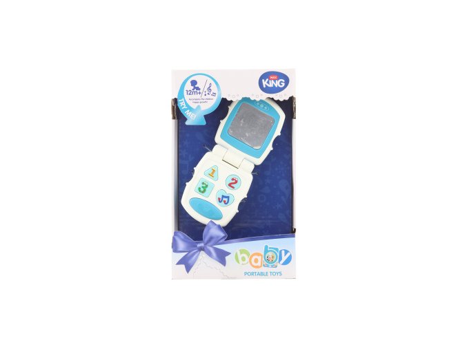 Baby telefon modrý na baterie