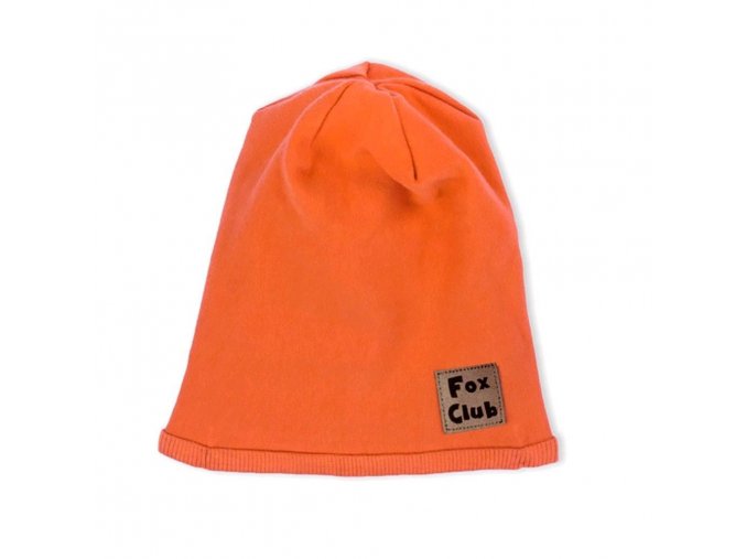 Kojenecká bavlněná čepička Fox Club oranžová