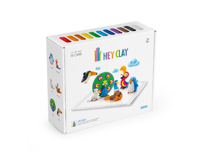 Modelína Hey Clay - Ptáci - 18 nádobek