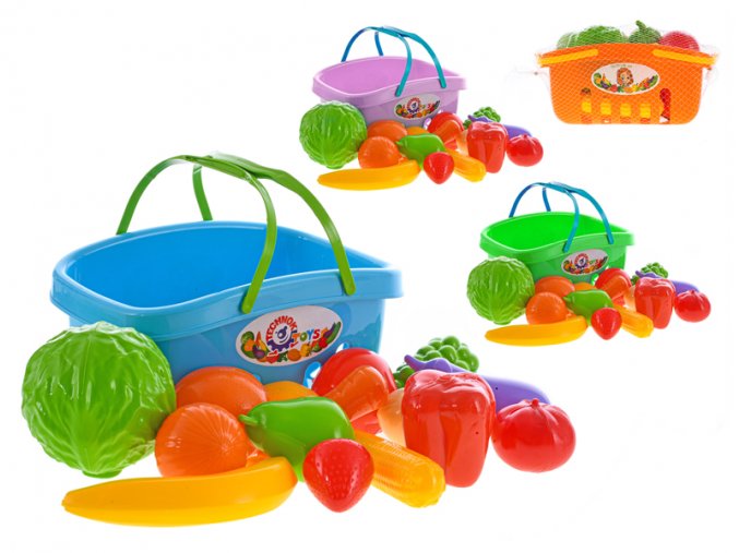 Ovoce a zelenina v plastovém košíku
