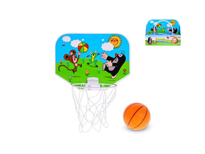 KRTEK basketbalový koš 33x25 cm s míčem 9 cm v krabičce