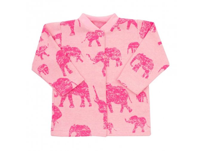 Kojenecký kabátek Sloni růžový