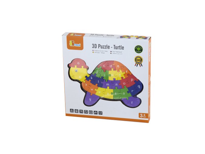 3D Puzzle - Želva s písmenky