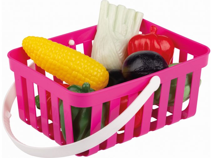 Nákupní košík se zeleninou - 10 kusů, růžový