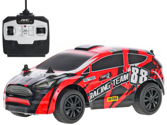 R/C rally auto sportovní 1:28 27MHz plná funkce na baterie v krabičce