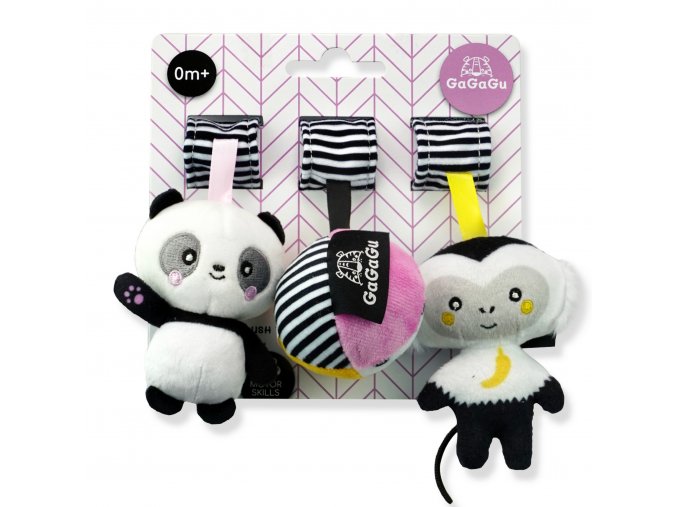 Gagagu Závěsná plyšová hračka Opice, Panda, Míč