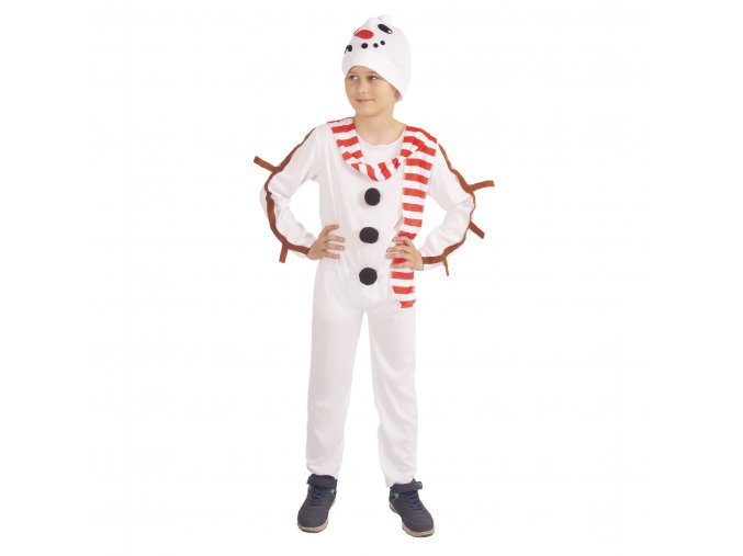 Dětský kostým sněhulák s čepicí a šálou (M)