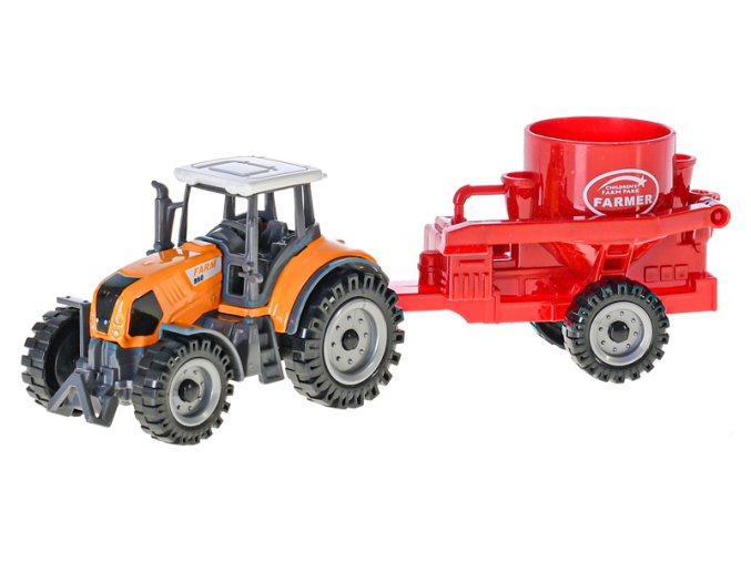 Traktor kov 19 cm s přívěsem volný chod
