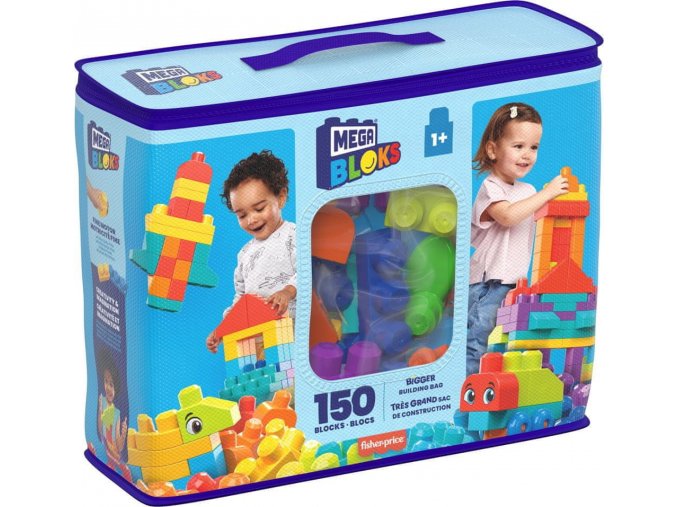 Mega Blocks Pořádně velký pytel kostek - modrý (150)