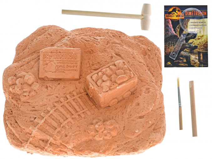JURSKÝ SVĚT sada vytesej si dinosauří pozůstatky a jantarové zkameněliny v krabičce
