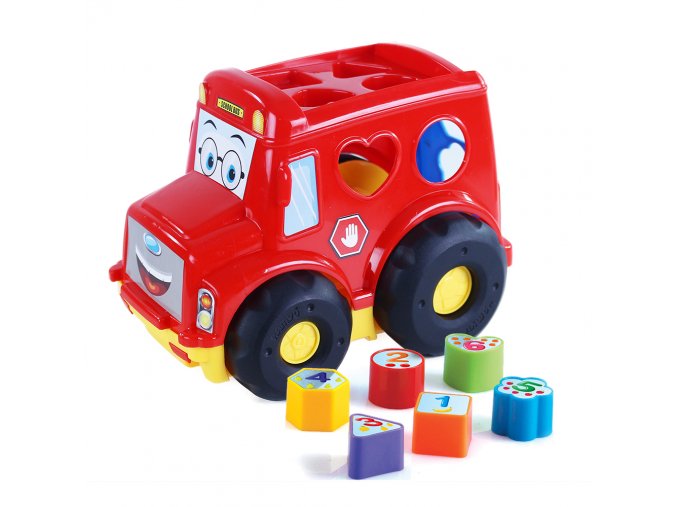 Vkládačka Baby autobus pro nejmenší červený
