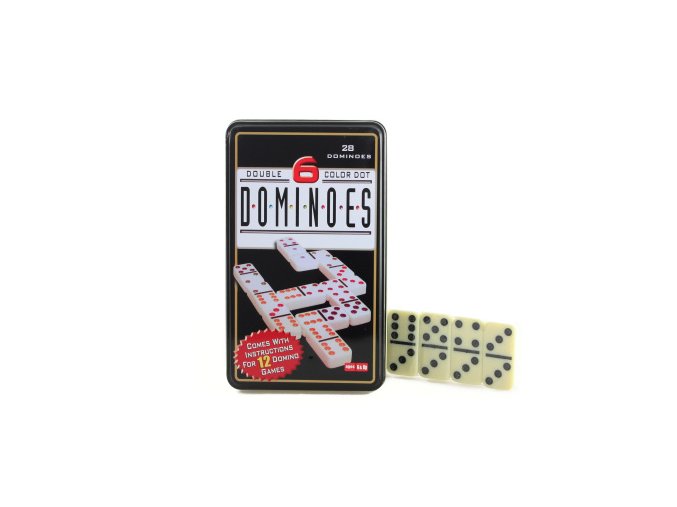 Domino v plechové krabičce