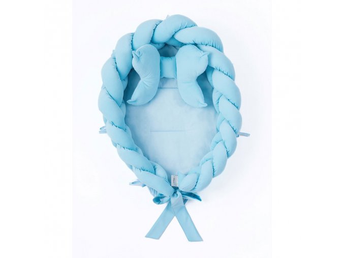 Pletené hnízdečko pro miminko Velvet blue