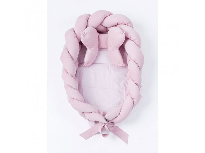 Pletené hnízdečko pro miminko Velvet pink