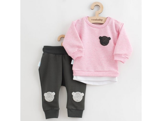 Kojenecká souprava tričko a tepláčky Brave Bear ABS růžová