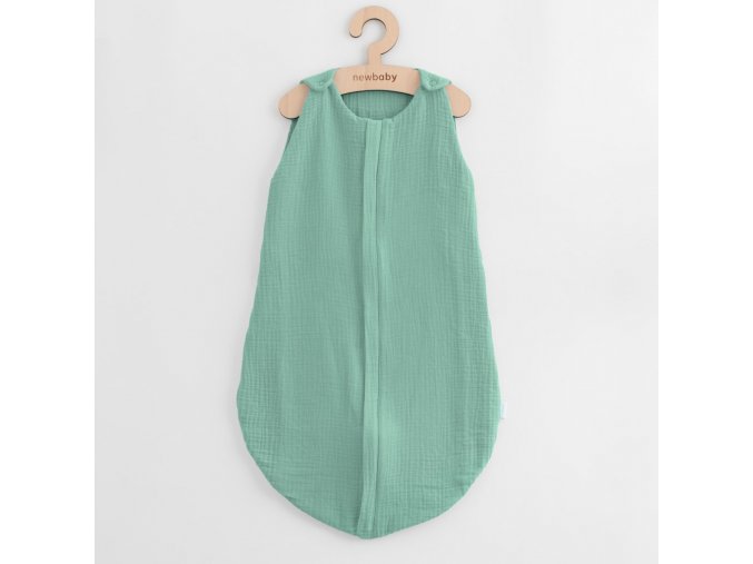 Mušelínový spací vak pro miminka zelený