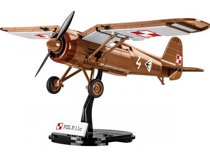 World War II PZL P.11c, 1:32, 320 kostek, 1 figurka
