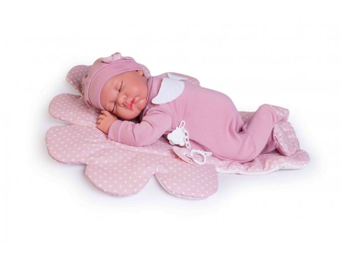 Luna - spící realistická panenka miminko s měkkým látkovým tělem - 42 cm