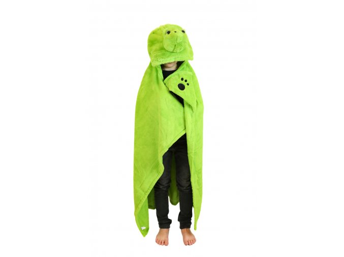 Želva - hřejivá deka s kapucí se zvířátkem a tlapkovými kapsami