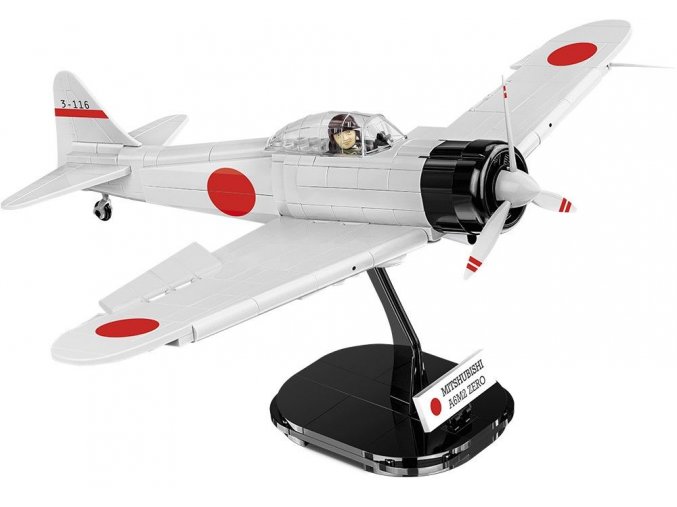World War II WW Mitsubishi A6M2 Zero-Sen, 1:32, 347 kostek, 1 figurka