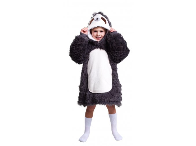 Lenochod - hřejivá televizní mikinová deka s kapucí pro děti 3 - 6 let