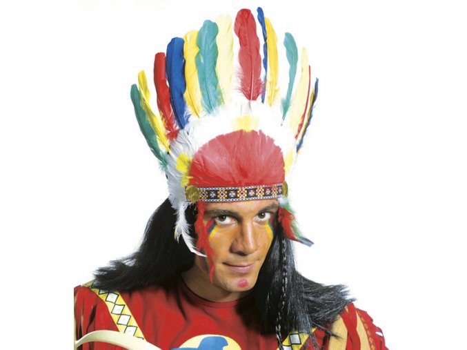 Indiánská čelenka barevná