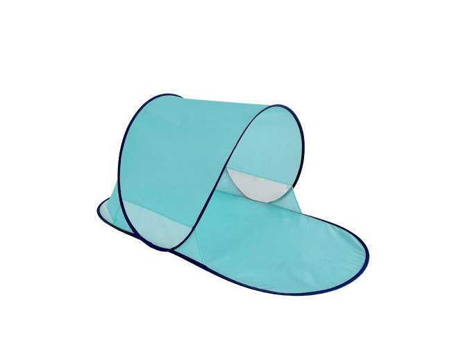 Stan plážový s UV filtrem samorozkládací polyester/kov ovál modrý v látkové tašce