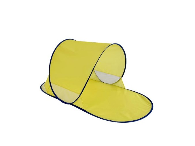 Stan plážový s UV filtrem samorozkládací polyester/kov ovál žlutý v látkové tašce
