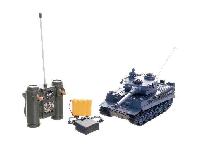 Tank RC plast 33 cm Tiger I na baterie+dobíjecí pack 40MHz se zvukem a světlem v krabici