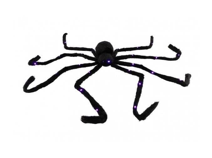 Pavouk velký plyš 125x9 cm na baterie se světlem v sáčku