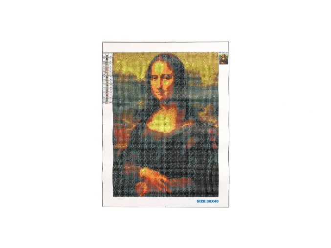 Diamantový obrázek Mona Lisa 40x30 cm s doplňky v blistru 7x33x3 cm