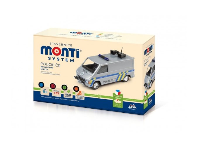 Stavebnice Monti System MS 27,5 Policie ČR Renault Trafic 1:35 v krabici
