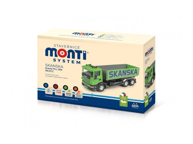Stavebnice Monti System MS 67,2 Skanska Scania 114 L 1:48 v krabici
