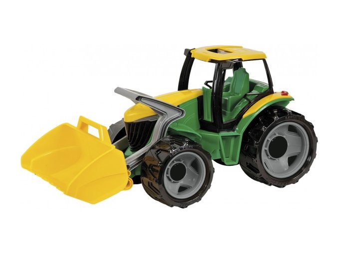 Traktor se lžící plast zeleno-žlutý 65 cm v krabici