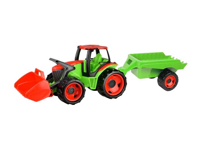 Traktor se lžící Giga Trucks s vlekem plast 62 cm